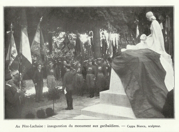 Inauguration monuments aux Garibaldiens - Cimetière Père Lachaise - Paris